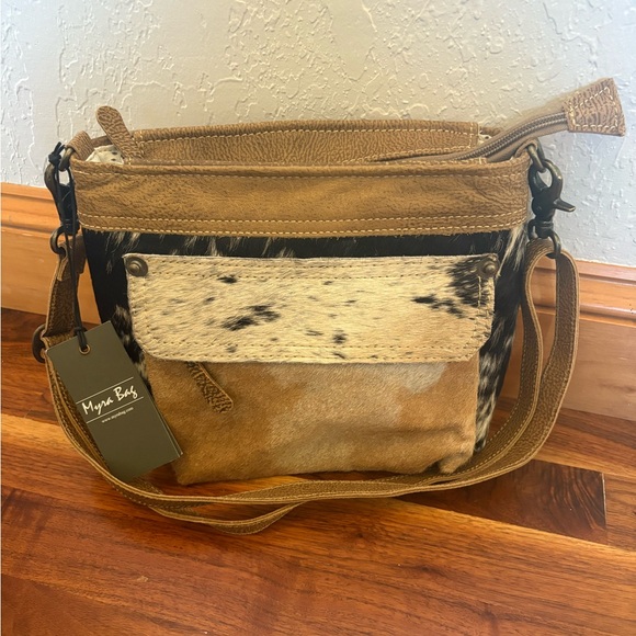 Myra Bag Handbags - Myra Bag Tan and Brown Animal Print Crossbody